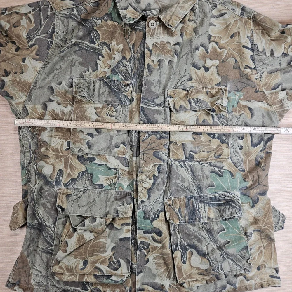 Vintage Military Advantage Timber Camo BDU Uniform Set Men L Long Leaf Hunting